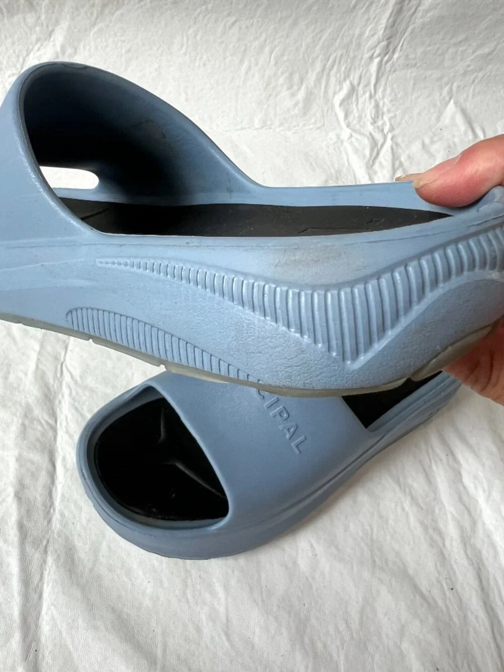 Municipal slide sandals Podium light blue mens 8 m float foam comfortable